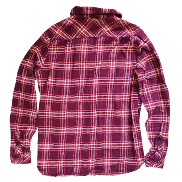 Dickies | Maroon and Orange Flannel Button Down | Size  Large - Picture 5 of 5
